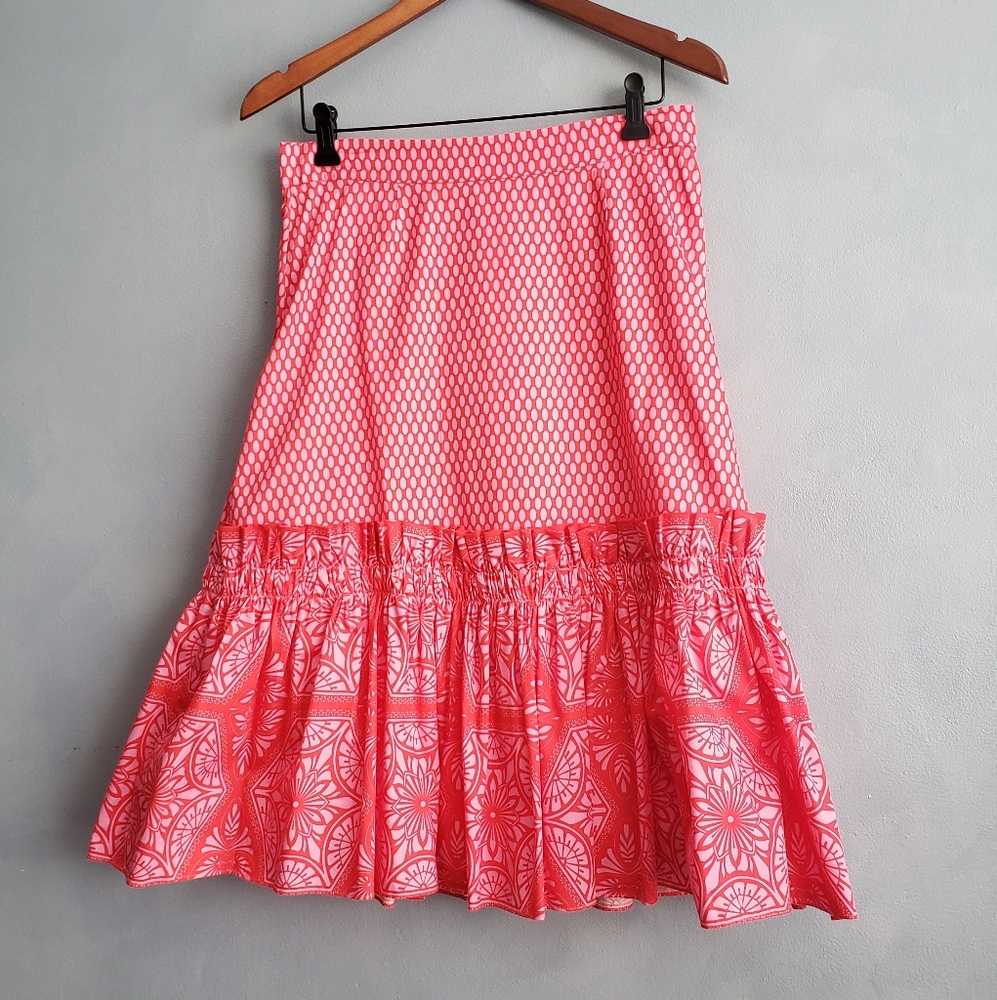 JONATHAN SAUNDERS RED PINK RESORT SKIRT SIZE US 8,10
